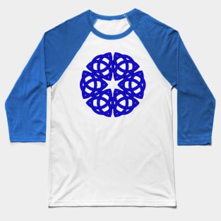 Celtic Knot Circle in Blue Baseball T-Shirt